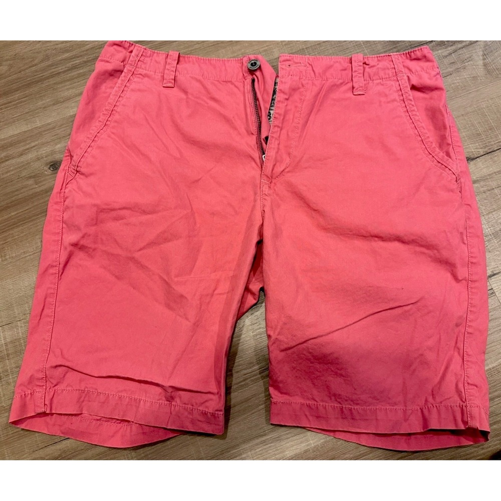 Express Men's‎ Pink Chino Shorts Cotton Button Pockets Flat Front Casual Outdoor